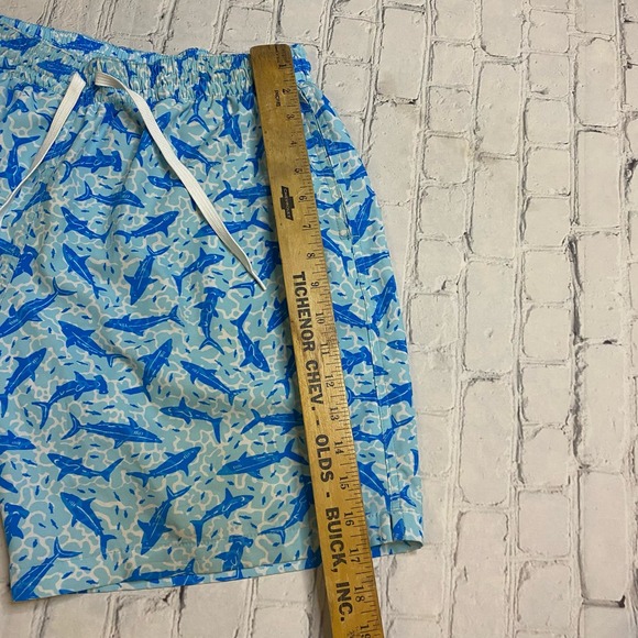 Chubbies Light Blue Shark Pattern Swim Trunks - Picture 4 of 7